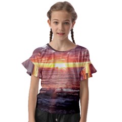 Tropical Sunset Kids  Cut Out Flutter Sleeves by StarvingArtisan