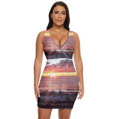 Tropical Sunset Draped Bodycon Dress by StarvingArtisan