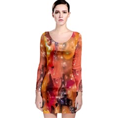 Multicolored Melted Wax Texture Long Sleeve Bodycon Dress by dflcprintsclothing