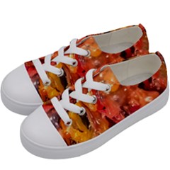 Multicolored Melted Wax Texture Kids  Low Top Canvas Sneakers by dflcprintsclothing