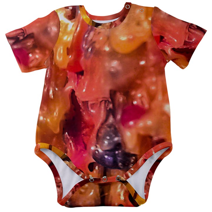 Multicolored Melted Wax Texture Baby Short Sleeve Bodysuit