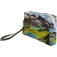 Aerial View Of Mountain And Body Of Water Wristlet Pouch Bag (small) by danenraven