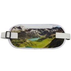 Aerial View Of Mountain And Body Of Water Rounded Waist Pouch by danenraven