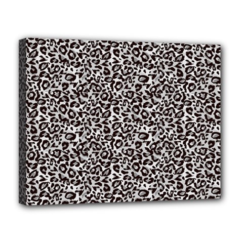 Black Cheetah Skin Canvas 14  X 11  (stretched) by Sparkle