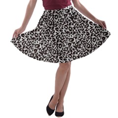 Black Cheetah Skin A-line Skater Skirt by Sparkle