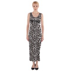 Black Cheetah Skin Fitted Maxi Dress by Sparkle