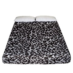 Black Cheetah Skin Fitted Sheet (queen Size) by Sparkle