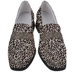 Black Cheetah Skin Women s Chunky Heel Loafers by Sparkle