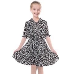 Black Cheetah Skin Kids  All Frills Chiffon Dress by Sparkle