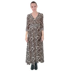 Black Cheetah Skin Button Up Maxi Dress by Sparkle