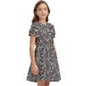 Black Cheetah Skin Kids  Bow Tie Puff Sleeve Dress View2