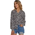 Black Cheetah Skin Women s Long Sleeve Button Down Shirt View2