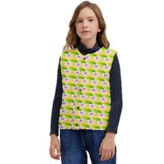 Floral Kid s Short Button Up Puffer Vest	