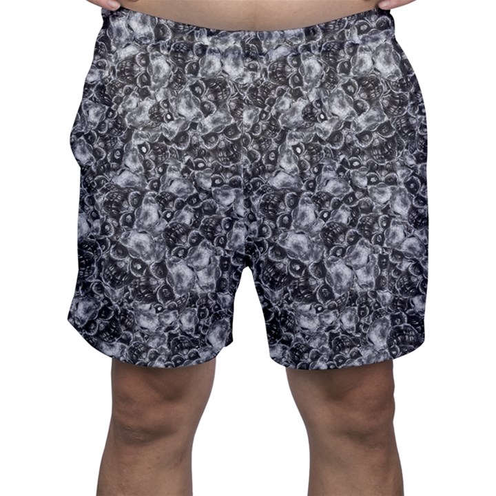 Creepy Head Mask Motif Random Pattern Men s Shorts