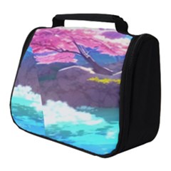 Fantasy Japan Mountains Cherry Blossoms Nature Full Print Travel Pouch (small) by Uceng