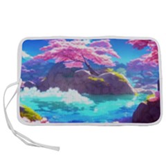 Fantasy Japan Mountains Cherry Blossoms Nature Pen Storage Case (m) by Uceng