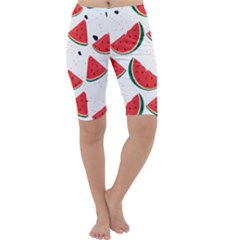 Watermelon Seamless Pattern Cropped Leggings 