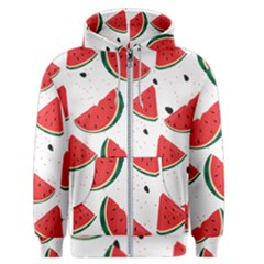 Watermelon Seamless Pattern Men s Zipper Hoodie