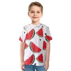 Watermelon Seamless Pattern Kids  Sport Mesh Tee