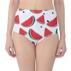 Watermelon Seamless Pattern Classic High-waist Bikini Bottoms