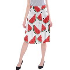 Watermelon Seamless Pattern Midi Beach Skirt by Jancukart