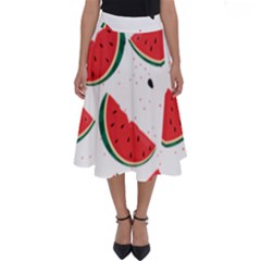 Watermelon Seamless Pattern Perfect Length Midi Skirt