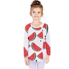 Watermelon Seamless Pattern Kids  Long Sleeve Tee