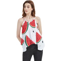 Watermelon Seamless Pattern Flowy Camisole Tank Top