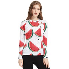 Watermelon Seamless Pattern Women s Long Sleeve Rash Guard