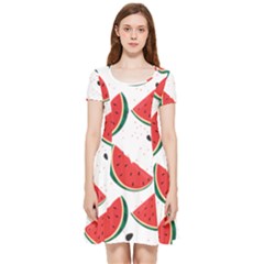 Watermelon Seamless Pattern Inside Out Cap Sleeve Dress