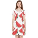 Watermelon Seamless Pattern Inside Out Cap Sleeve Dress View1