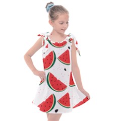 Watermelon Seamless Pattern Kids  Tie Up Tunic Dress