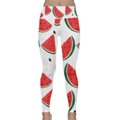 Watermelon Seamless Pattern Lightweight Velour Classic Yoga Leggings