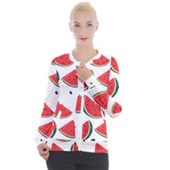 Watermelon Seamless Pattern Casual Zip Up Jacket