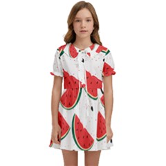 Watermelon Seamless Pattern Kids  Sweet Collar Dress