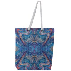 Marbling Blend Repeats Full Print Rope Handle Tote (large) by kaleidomarblingart