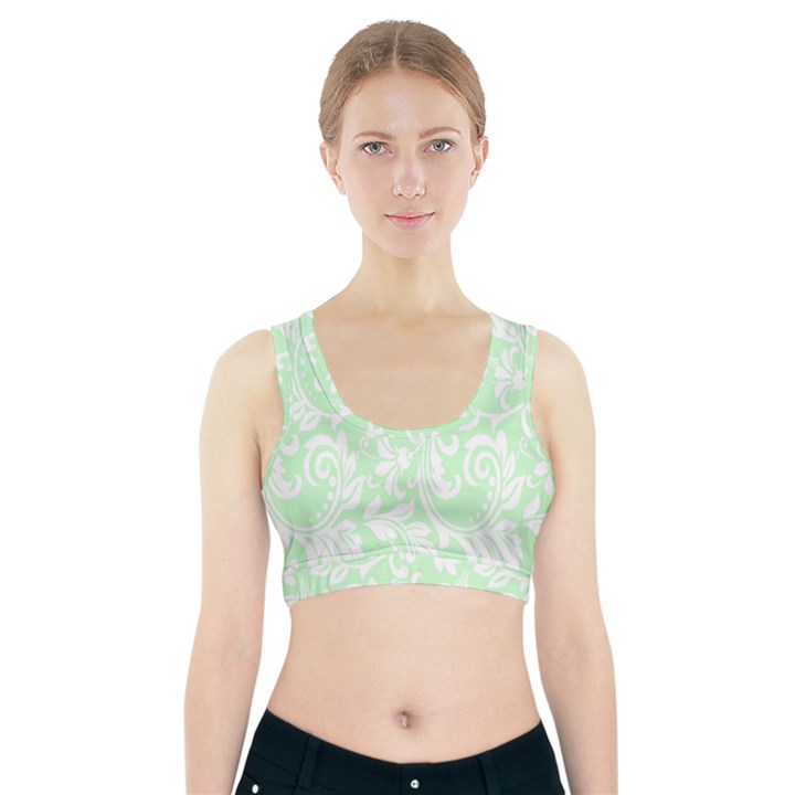 Clean Ornament Tribal Flowers  Sports Bra With Pocket