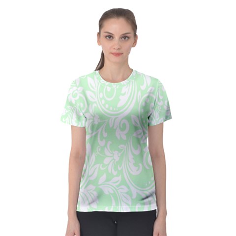 Clean Ornament Tribal Flowers  Women s Sport Mesh Tee by ConteMonfrey