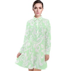 Clean Ornament Tribal Flowers  Long Sleeve Chiffon Shirt Dress by ConteMonfrey