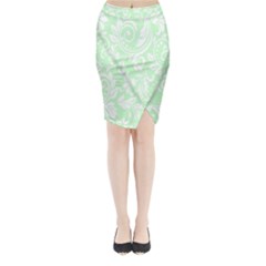 Clean Ornament Tribal Flowers  Midi Wrap Pencil Skirt by ConteMonfrey