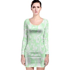 Clean Ornament Tribal Flowers  Long Sleeve Bodycon Dress by ConteMonfrey