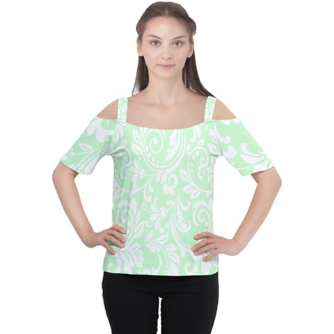 Clean Ornament Tribal Flowers  Cutout Shoulder Tee by ConteMonfrey