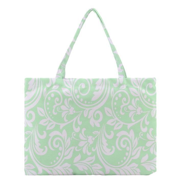 Clean Ornament Tribal Flowers  Medium Tote Bag