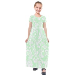 Clean Ornament Tribal Flowers  Kids  Short Sleeve Maxi Dress by ConteMonfrey