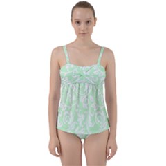 Clean Ornament Tribal Flowers  Twist Front Tankini Set by ConteMonfrey