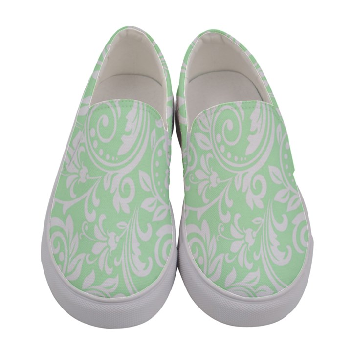 Clean Ornament Tribal Flowers  Women s Canvas Slip Ons