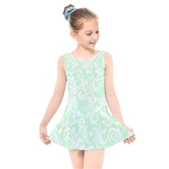 Clean Ornament Tribal Flowers  Kids  Skater Dress Swimsuit by ConteMonfrey