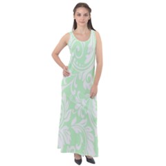 Clean Ornament Tribal Flowers  Sleeveless Velour Maxi Dress by ConteMonfrey