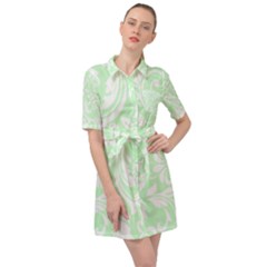 Clean Ornament Tribal Flowers  Belted Shirt Dress by ConteMonfrey