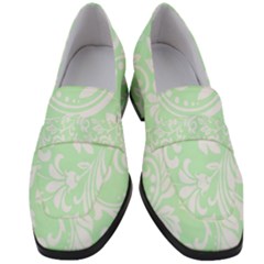 Clean Ornament Tribal Flowers  Women s Chunky Heel Loafers by ConteMonfrey